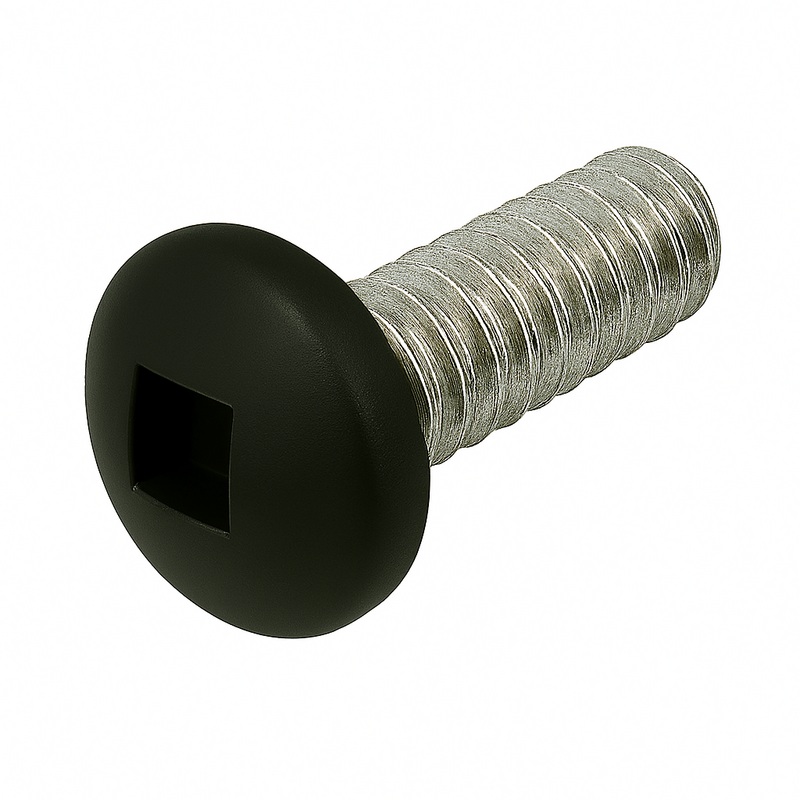 10F100MSP0Z/18BK 10-32 X 1" SQUARE PAN M/S ZINC PT.#18 BLACK